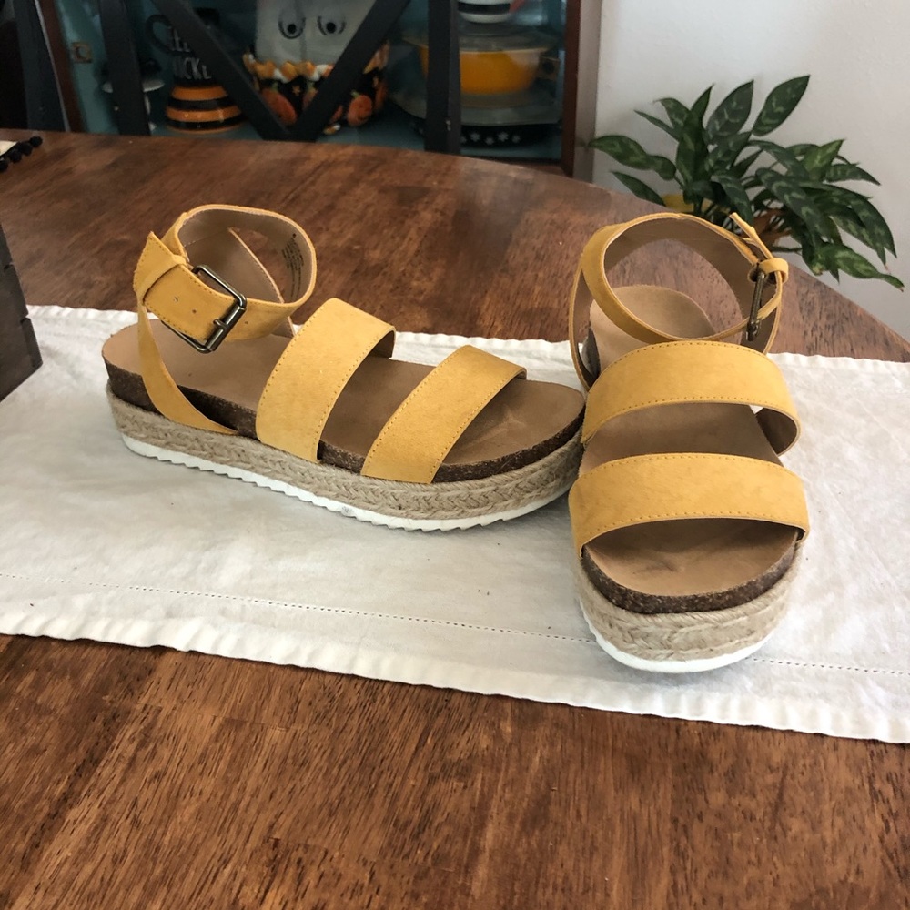 Target Mustard Yellow Espadrille Platform Sandals